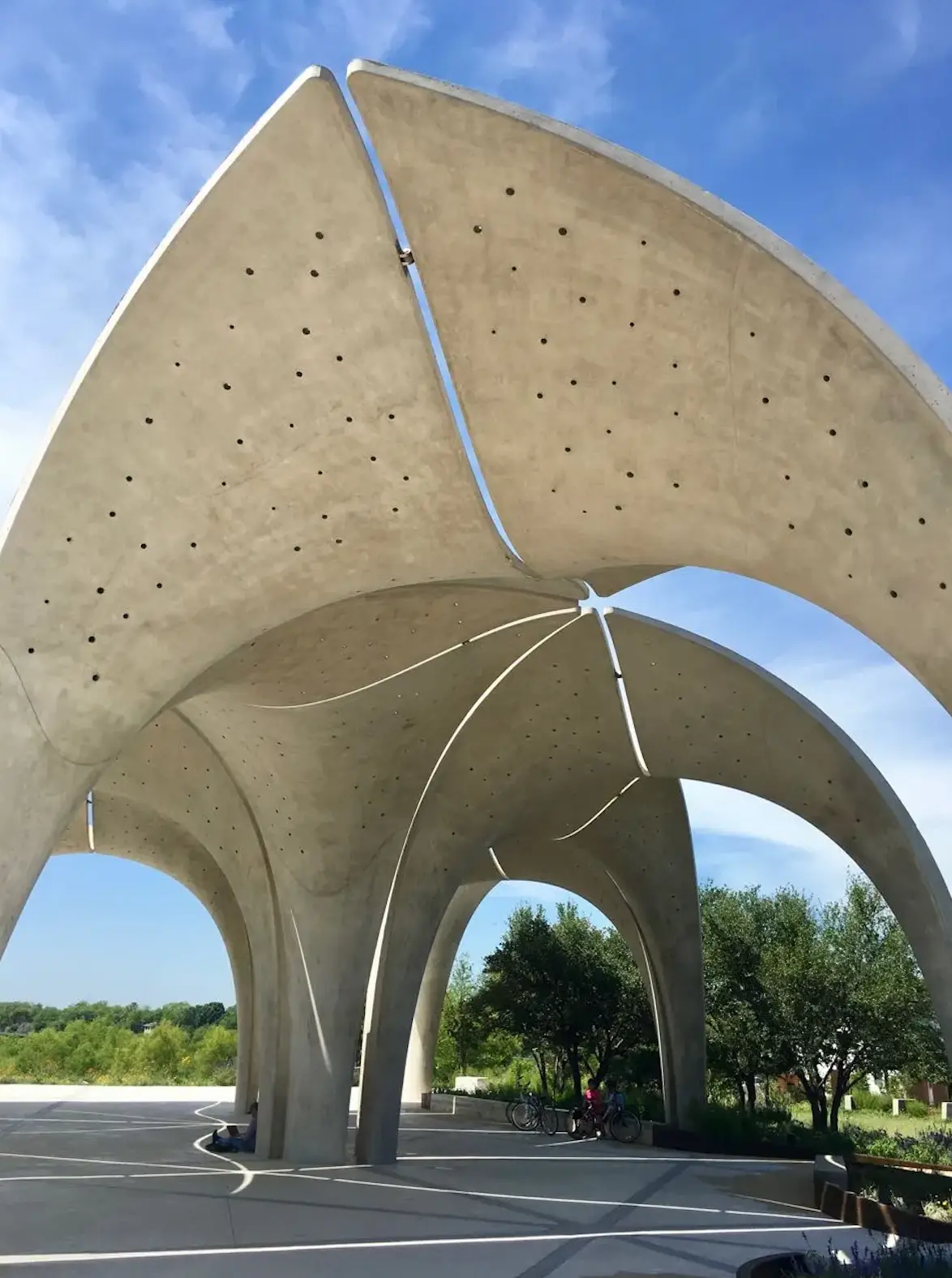 Sculptural concrete pavilion with arched vaults