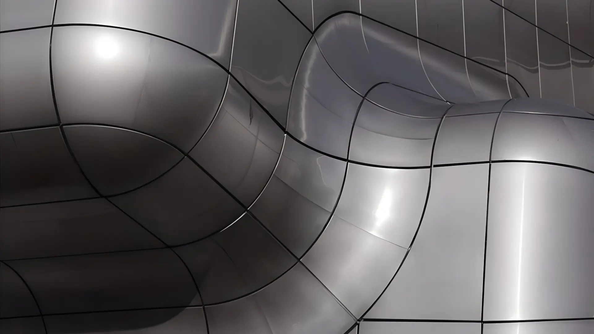 Sculptural metallic curved facade panels