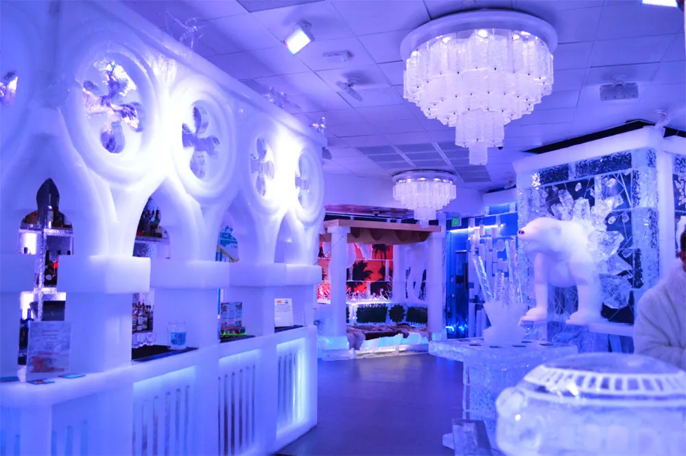 Minus5 Ice Bar carved ice bar interior at The Venetian Las Vegas