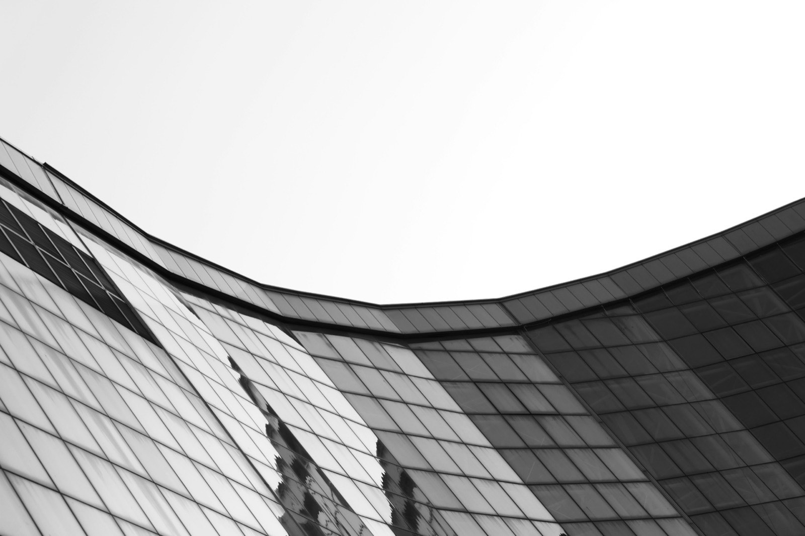 Macro shot of a curved architectural facade
